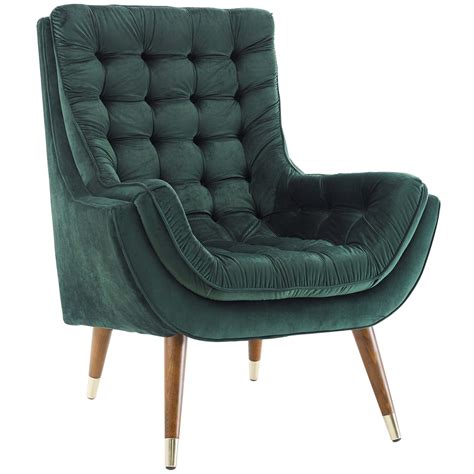 Velvet chairs are a smart way to create a cozy feeling for the desired room. Suggest Button Tufted Upholstered Velvet Lounge Chair Green