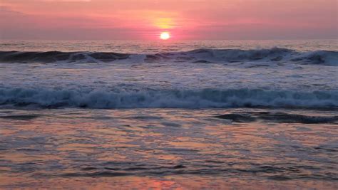 A Beautiful Sunset Over A Rough Ocean On Kauai Hawaii Stock Footage