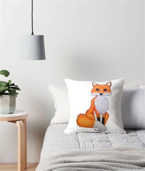 Fox Pillow Fox Nursery Decor Custom Name Throw Pillow Orange Fox