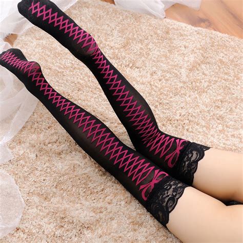 Summer Women Thigh Over The Knee Long Knit Stocking Striped Thigh High