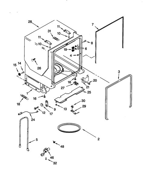 Tub And Frame Diagram And Parts List For Model 66515914001 Kenmore Elite