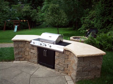 Outdoor Grill Surround Ideas Allen Block Built In Grill With Custom