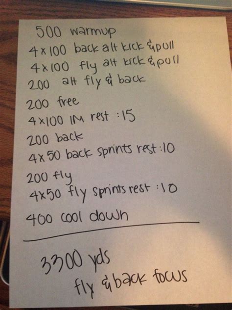3300 Yard 2 Mile Swim Set With Back And Fly Focus