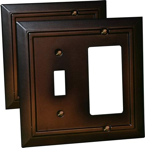 Pack Of Wall Plate Outlet Switch Covers By Sleeklighting Decorative Dark Brown Mahogany Look