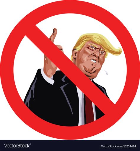 Anti Trump Sign Icon Royalty Free Vector Image
