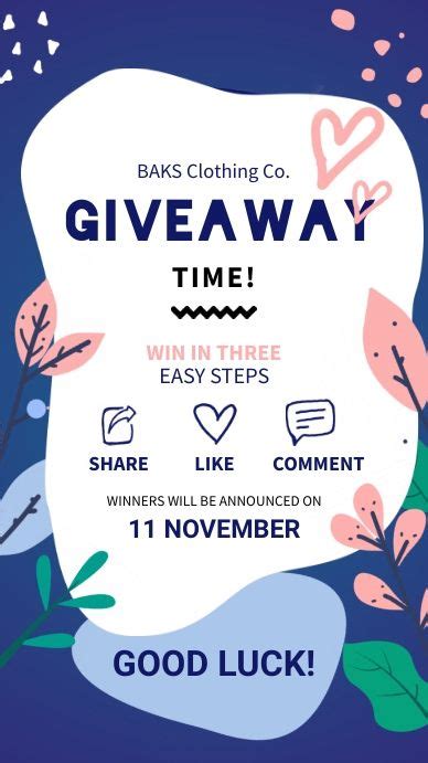 Instagram giveaway templates help you save time and increase the chance to have a successful contest. Instagram Giveaway Story Template | Contest poster ...