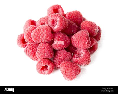 Fresh Raspberries Isolated On White Background Stock Photo Alamy