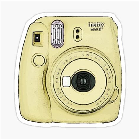 Yellow Polaroid Camera Sticker For Sale By Strangewallows Redbubble