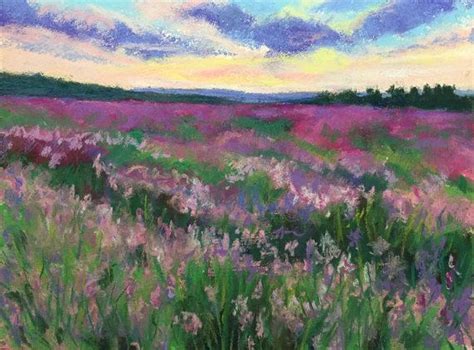 Original Pastel Painting Of Lavender In Bloom 9 X Etsy Original