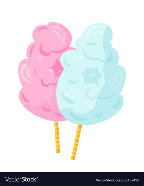 Fluffy Cotton Candy Flat Royalty Free Vector Image