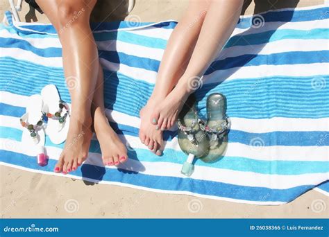 Legs Of Women On Beach Stock Photo Image Of People Holiday