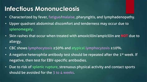 Mononucleosis Amoxicillin Rash Standard Therapy For Latent Tb