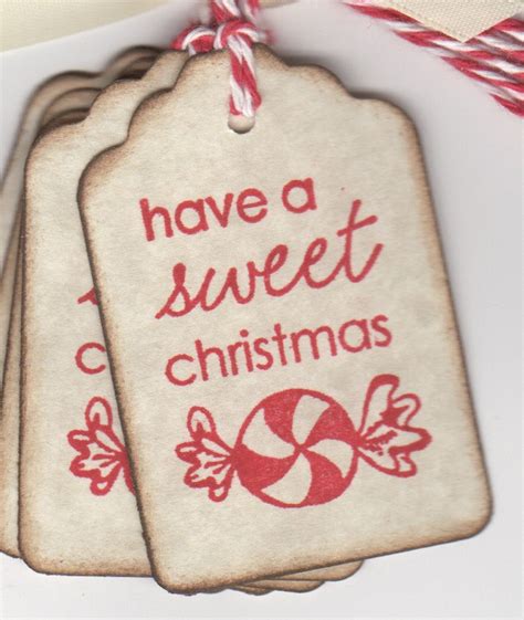 Remember to do a click before saving, for having the image in its best quality. Sweet Christmas Gift Tags, Peppermint Candy Tags, Homemade Baked Goods - Holiday Gift Tags in ...