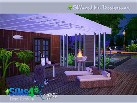 Flora Outdoor Furniture By Simcredible At Tsr Sims 4 Updates