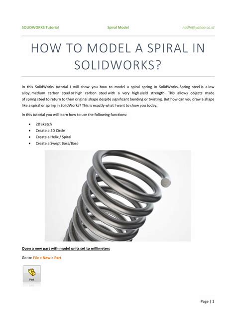 Pdf How To Model A Spiral In Solidworks Dokumentips
