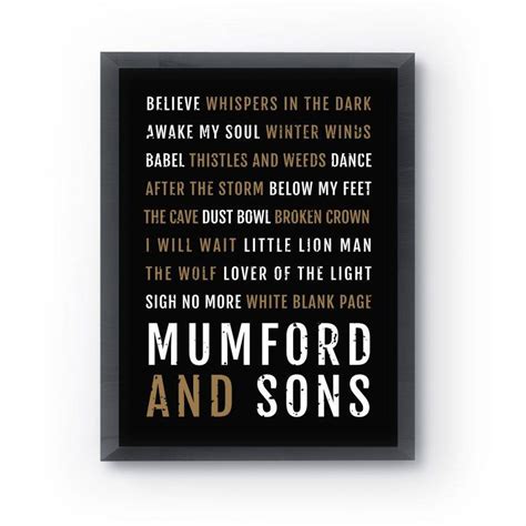 Mumford And Sons Print Mumford Lyrics Poster Boyfriend T Husband