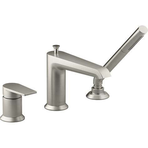 Roman tub faucets often come with separate handles for hot and cold water, adding to the timeless feel of this bathing experience. Kohler Hint Single Handle Deck Mounted Roman Tub Faucet ...