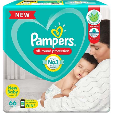 Pampers New Diapers Pants New Born 66 Count Medanand