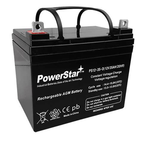 Powerstar 12 Volt 35 Amp Hour U1 Battery Es33 12 For Lawnmowers And
