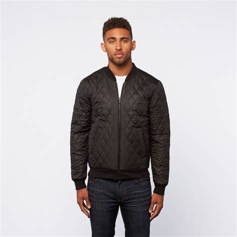 Quilted Bomber Jacket Black S Visent Apparel Touch Of Modern