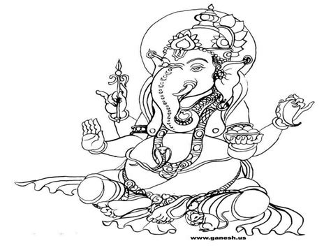 Hindu Gods Pencil Coloring Pages