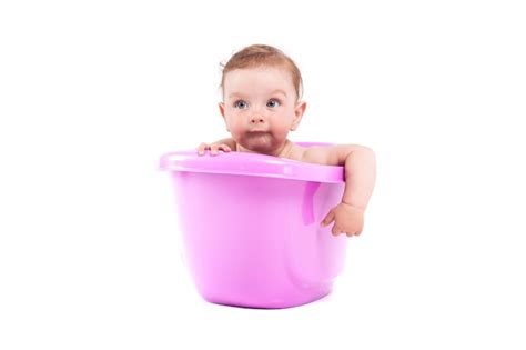 Premium Photo Cute Pretty Baby Boy Take Bath In Tub