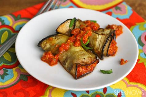 vegan grilled eggplant roll ups with roasted red pepper tapenade sheknows