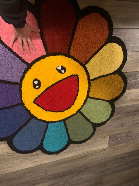 Murakami Flower Rug Hand Tufted To Order Etsy