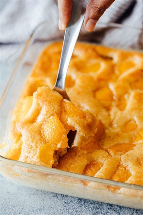 Made with fresh peaches, sugar, and a topping that bakes like slightly underbaked cookie dough, with crunchy sugar broiled on top. Bisquick Peach Cobbler - Easy Peasy Meals