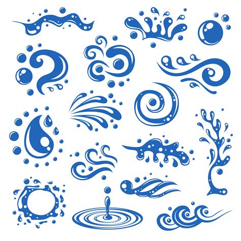 Water Splashes Icons 439154 Vector Art At Vecteezy