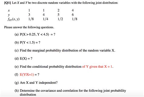 Solved Q Let X And Y Be Two Discrete Random Variables Chegg