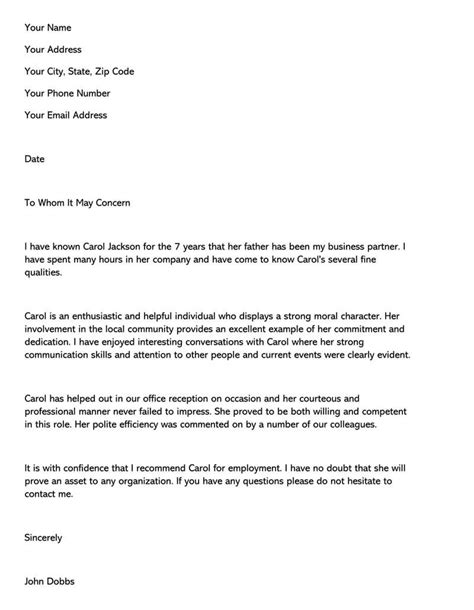 Reference Letter Sample For A Friend Professional Reference Letter