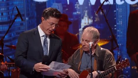 Watch Stephen Colbert And Paul Simon Sing Me And Julio Down By The