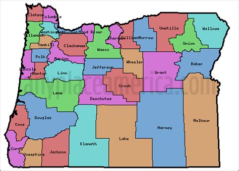 Map Oregon Counties With Names Map Of Counties Around London