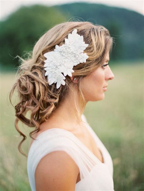 Bridal Beaded Headpiece Wedding Crystal And Lace Hair Piece 2930207