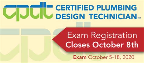 2020 Certified Plumbing Design Technician Exam Registration Closes
