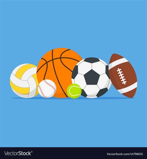 Sports Balls Set Cartoon Icon Royalty Free Vector Image
