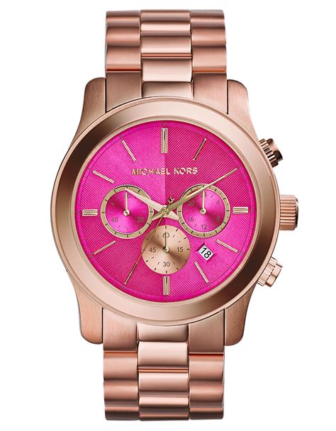 Available in both womens michael kors watches and mens often called mk watches, michael kors are the ideal gift for a loved one or just as a treat. Michael Kors Ladies Runway Rose Goldtone Watch with ...