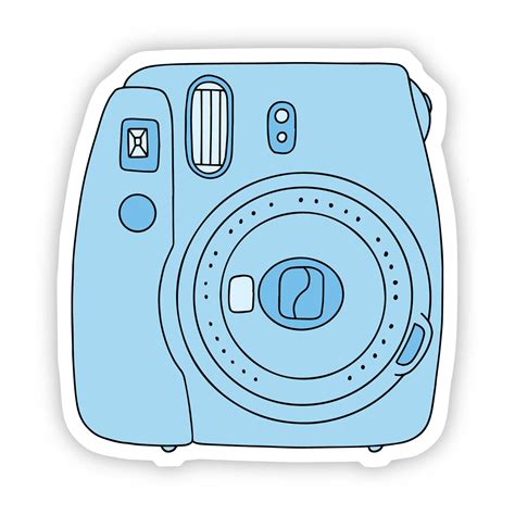 Blue Polaroid Instant Camera Aesthetic Sticker Big Moods