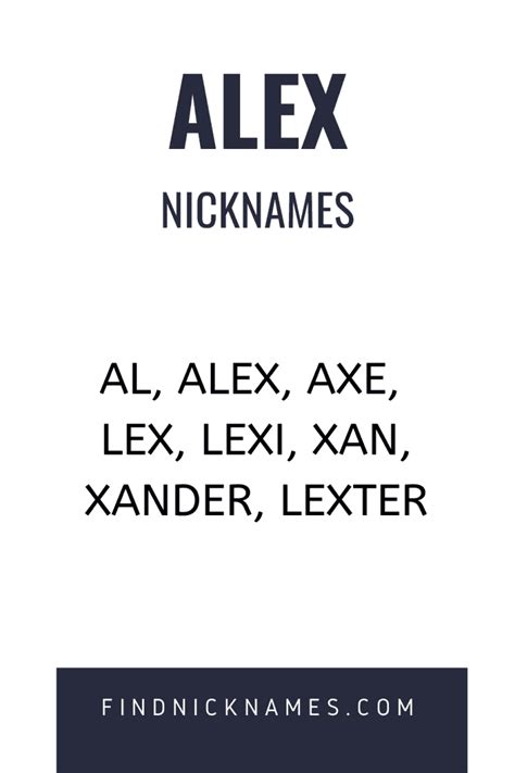 60 Awesome Nicknames For Alex — Find Nicknames