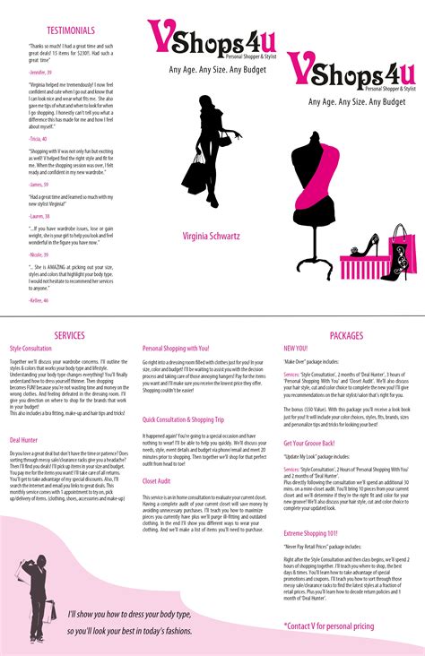 Personal Shopper Brochure Vshops4u Lisa Design Personal Shopper