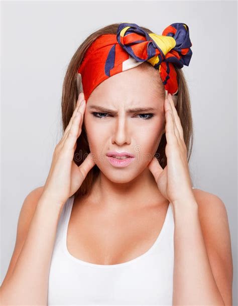 Pretty Woman Having Headache Stock Image Image Of Headache Pain