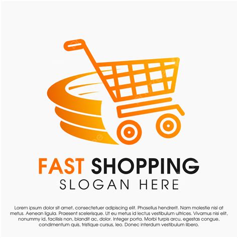 Fast Shopping Concept Logo Design Template Shopping Cart Swoosh Wind