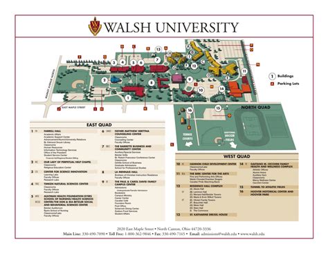 Walsh University Campus Map Map Vector