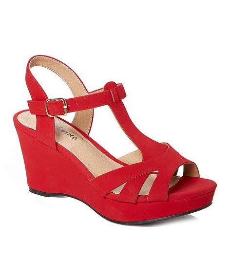 styluxe red hit t strap wedge sandal women womens sandals strap wedge wedge sandals