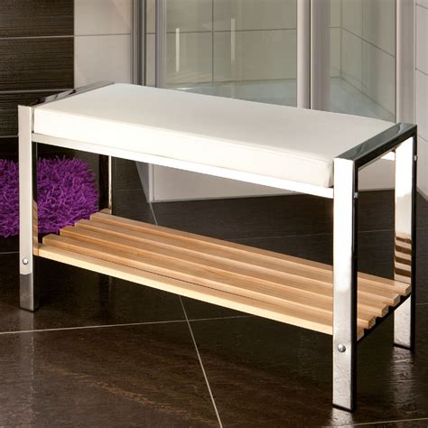 Bank fur badezimmer badezimmer zimmer sitzbank bad. Sitzbank für das Badezimmer aus verchromtem Metall und ...