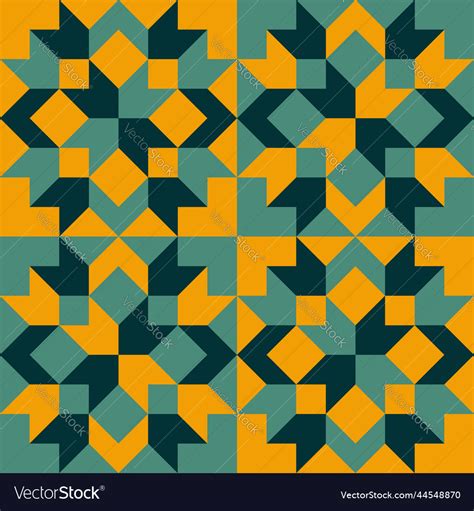 Vintage 70s Color Geometric Seamless Pattern Vector Image