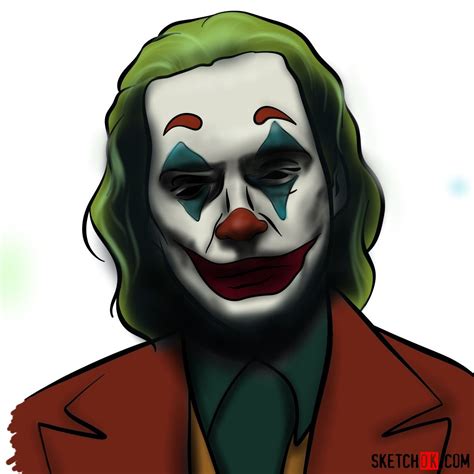 How To Draw Joker Joaquin Phoenix Sketchok Easy Drawing Guides