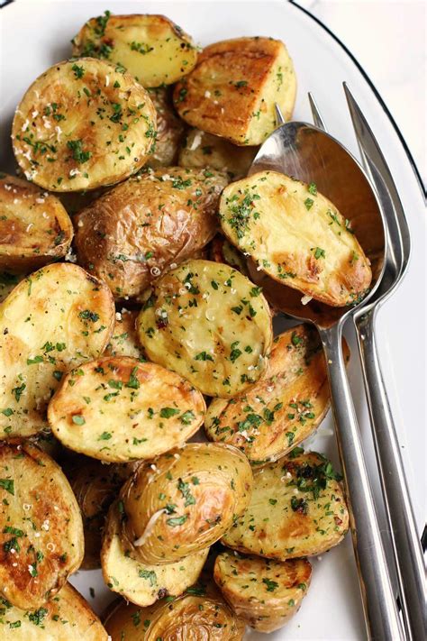 Roasted New Potatoes With Parmesan And Fresh Herbs Green Valley Kitchen