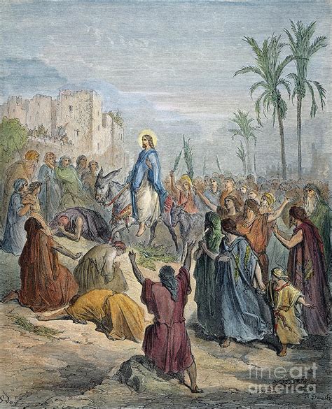 Jesus In Jerusalem Drawing By Gustave Dore Fine Art America